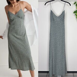 Madewell Green Floral Midi Dress